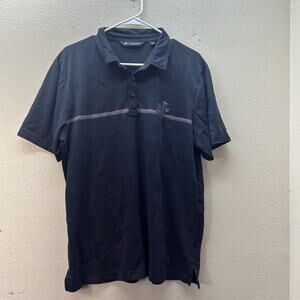 Travis Mathew Men's‎ HIGH SURF Golf Polo Black Party Parrot Size L